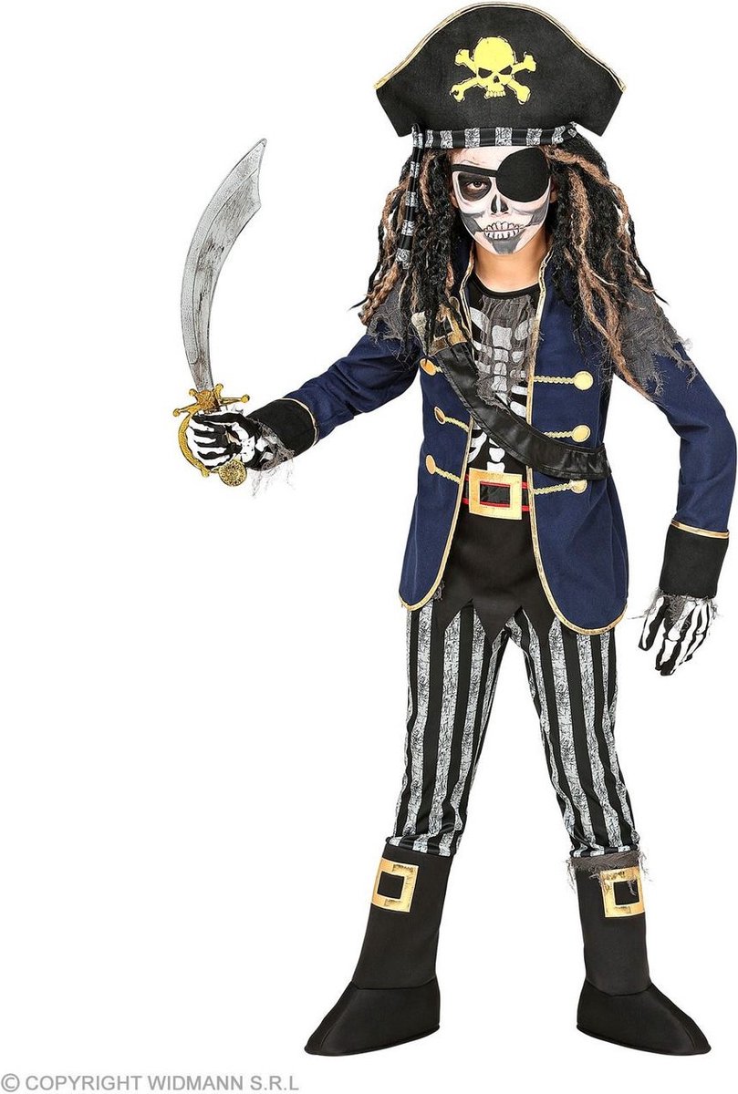 Piraat & Viking Kostuum | Gevreesde Piraat Edward Blauwjack | Jongen | Maat 128 | Halloween | Verkleedkleding